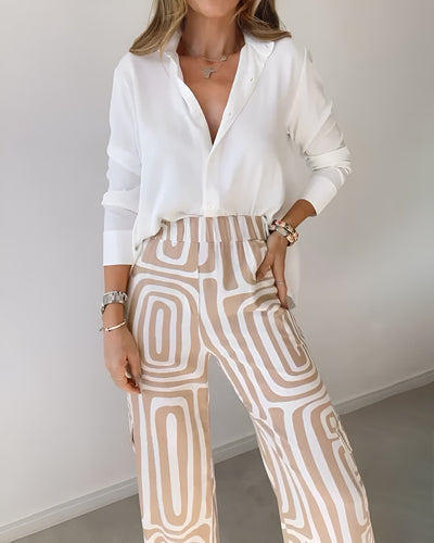 Sigrid™ | Eleganta Byxor med Fri Blus