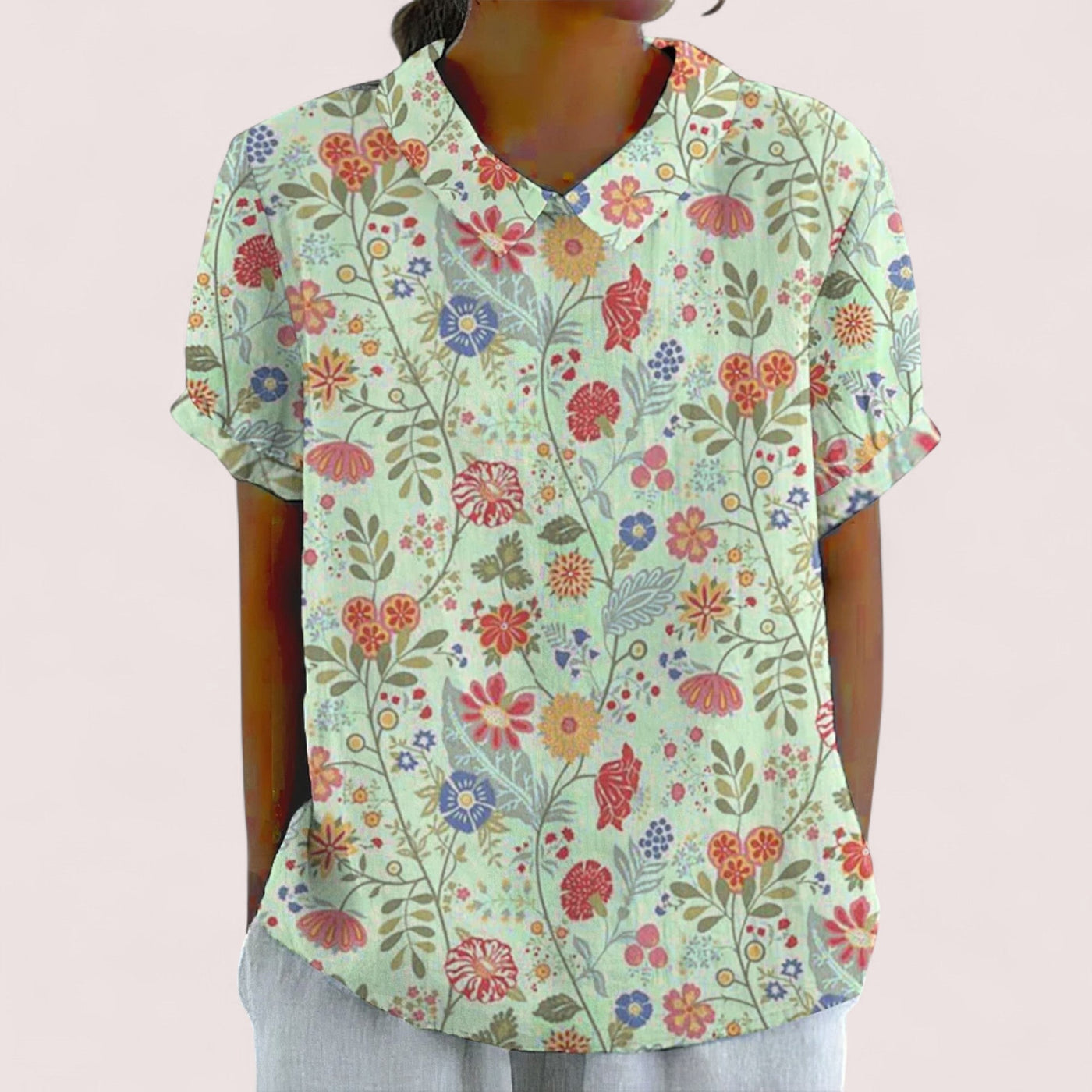 Marblestitch™ | Den Blommiga Tryckta Pastoral Skjortan