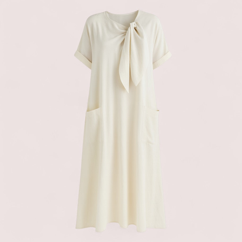 Marblestitch™ | Lång klänning med rosettdetalj