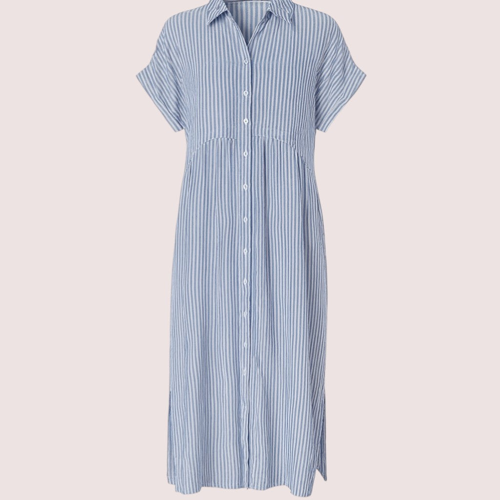 Marblestitch™ | Avslappnad randig klänning