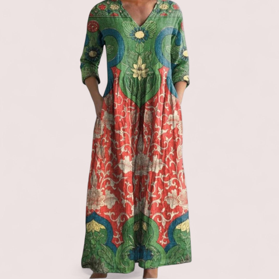 Marblestitch™ | Maxiklänning med vintage-blommigt tryck