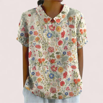 Marblestitch™ | Den Blommiga Tryckta Pastoral Skjortan
