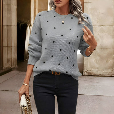 Amy™ | Stickad Tröja med Prickar