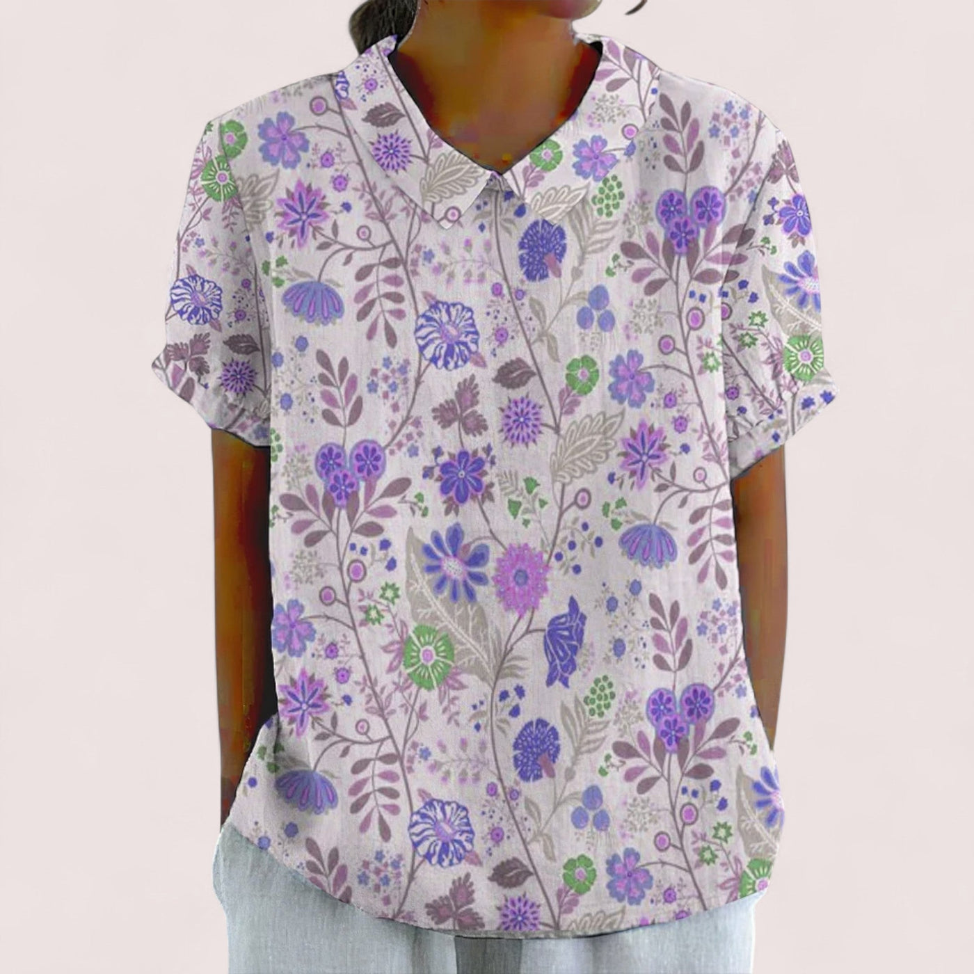 Marblestitch™ | Den Blommiga Tryckta Pastoral Skjortan