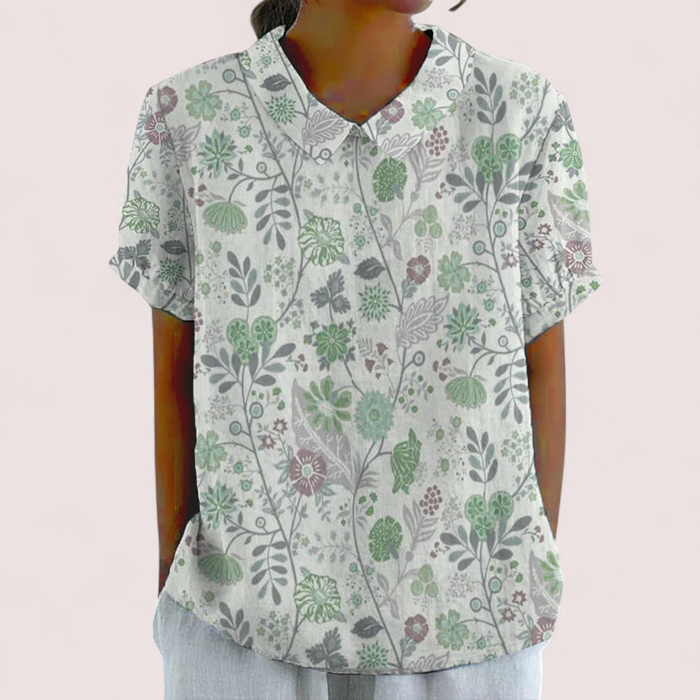 Marblestitch™ | Den Blommiga Tryckta Pastoral Skjortan