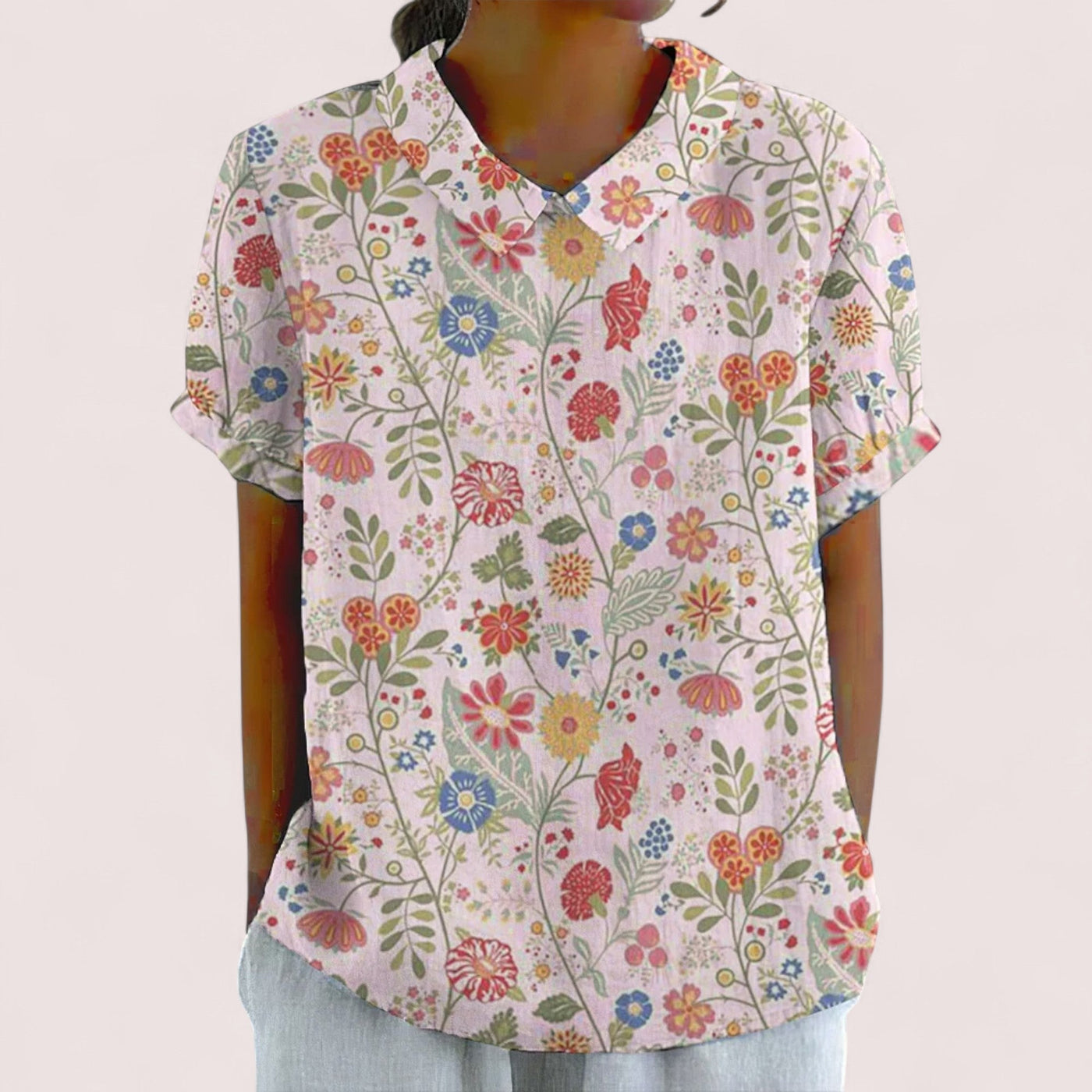 Marblestitch™ | Den Blommiga Tryckta Pastoral Skjortan