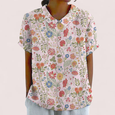 Marblestitch™ | Den Blommiga Tryckta Pastoral Skjortan